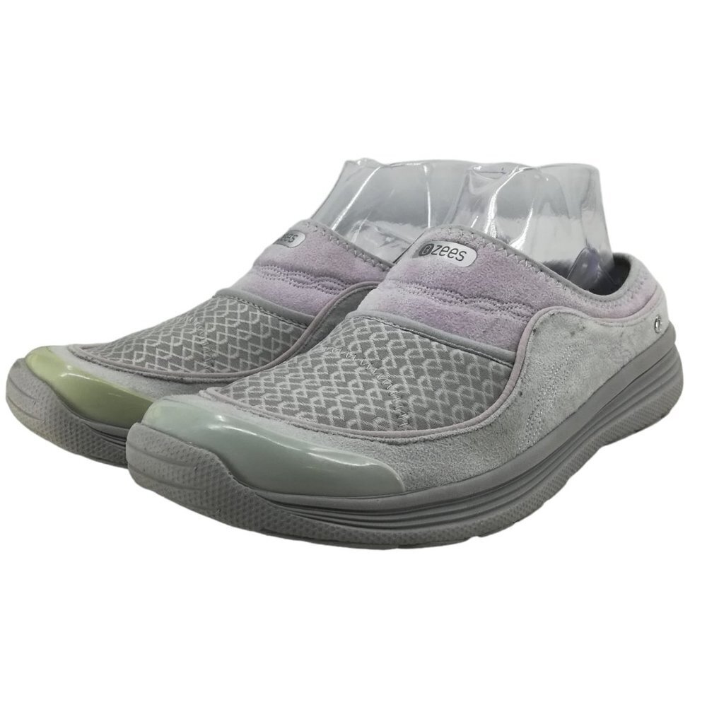 BZees Serenity Slip On Gray Comfort Shoes Size 10 Mule Clog Faux Fur Tennis